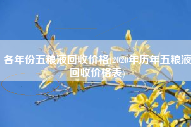 各年份五糧液回收價格(年歷年五糧